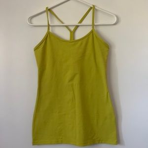 Size 8 yellow Lululemon tank top with built in shelf bra (no pads)